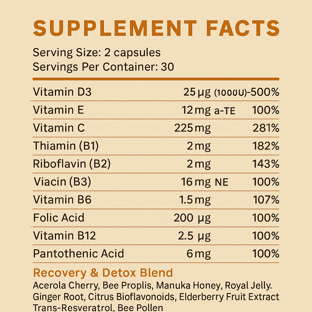 CLEARMODE Recovery Capsules – Liver, Immune & Brain Fog Support